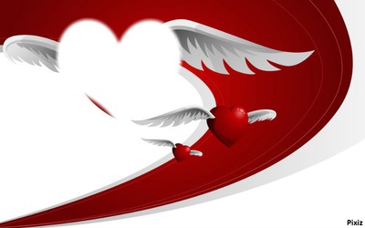 Coeur avec aile je t'aime Fotomontaż
