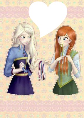 Elsa and Anna Frozen sisters Valokuvamontaasi