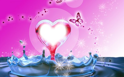 corazon en agua Fotomontaža
