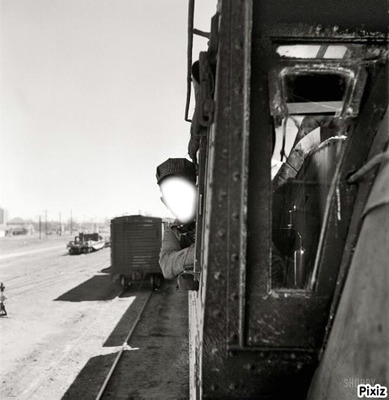 conducteur de locomotive Photo frame effect