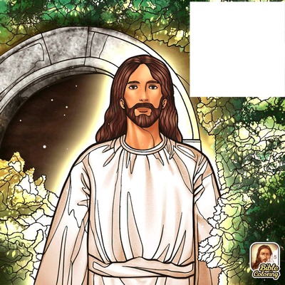 jesus at the tomb Photo frame effect