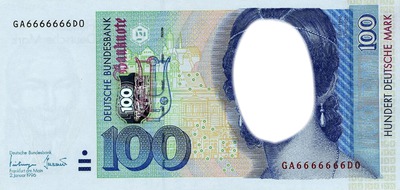 100 Deutsche Mark フォトモンタージュ