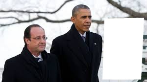 François Hollande et Barack Obama フォトモンタージュ