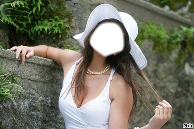 femme en blanc Montaje fotografico