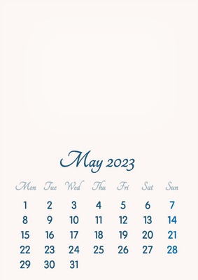 May 2023 // 2019 to 2046 // VIP Calendar // Basic Color // English Photomontage