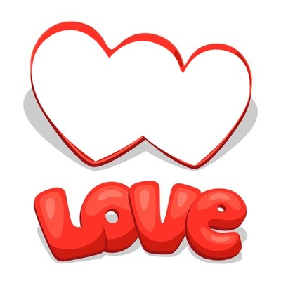 Love, corazones. Fotomontaż