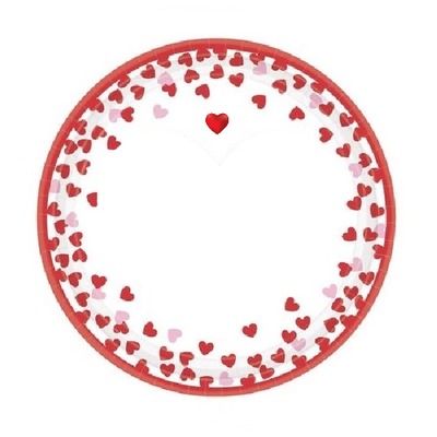 corazón en circulo corazones, rojo, una foto. Fotomontasje