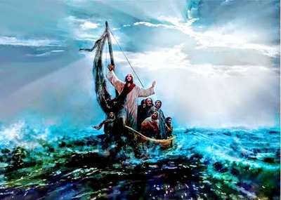 Jezus na morzu Fotómontázs