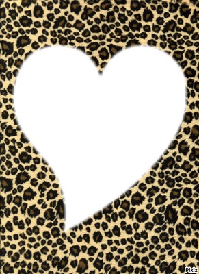 Coeur Peau de léopard Fotomontaż