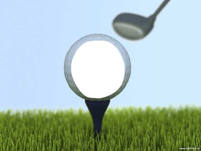 jugando al golf Fotomontasje