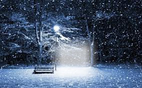 Dans la neige la nuit Fotomontage