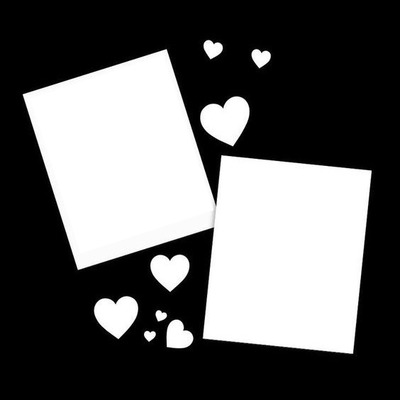 marco en fondo negro, detalle corazones Photo frame effect