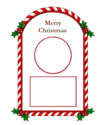 Merry Christmas, collage 2 fotos. Photo frame effect