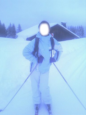 visage ski de fond Фотомонтажа