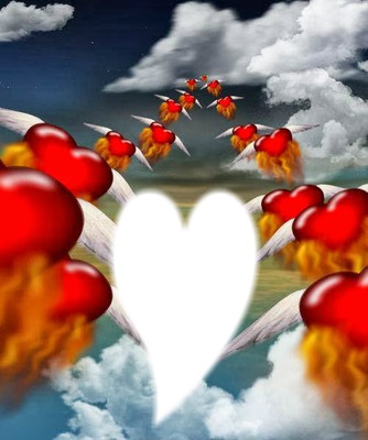 coeur dans les nuages Valokuvamontaasi