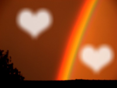over the rainbow love Photo frame effect