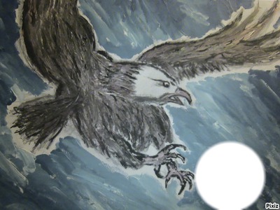 aigle attrapant sa proie (ma peinture gino gibilaro) Фотомонтажа