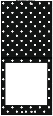 Quadro-Poás brancos com fundo preto. Photo frame effect