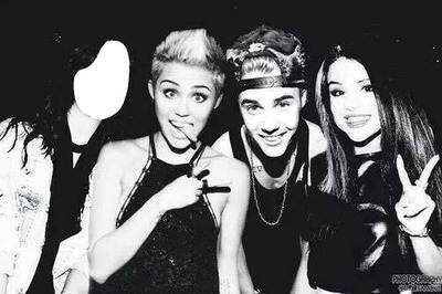 Me and Miley-Justin-Selena Montage photo