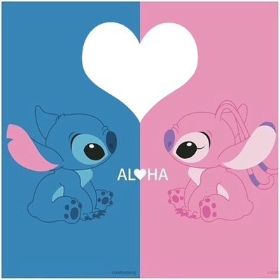 Stitch and Angel Photo frame effect