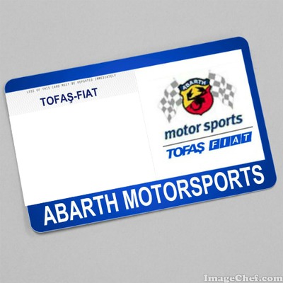 Tofaş - Fiat Abarth Motorsports Card Fotomontagem