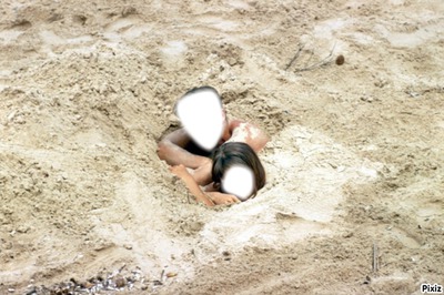 dans le sable Fotomontažas