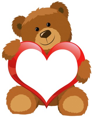 Teddy mit Herz Fotomontage