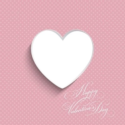 Feliz San Valentín, corazón, 1 foto Photomontage