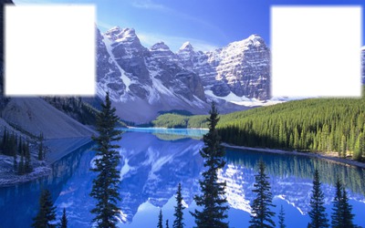 snow covered mountains Photo frame effect