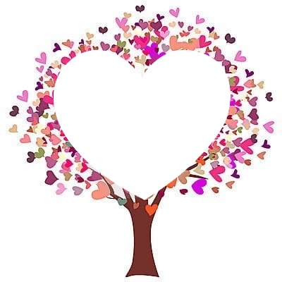 Árbol corazón, corazón entre corazones, 1 foto Fotomontasje