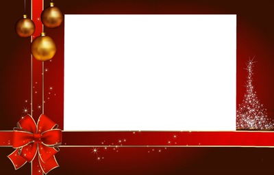 Red Christmas Photo frame effect