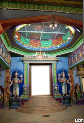 intérieur chambre Narasimha Mahak Valokuvamontaasi