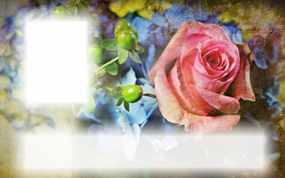Feliz Cumple floral foto+minifondo Fotomontáž