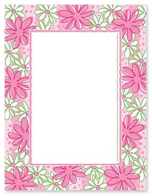 PINK & GREEN FLOWERS Photo frame effect