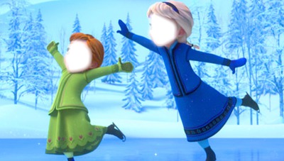 Frozen una aventura congelada Elsa y anna Valokuvamontaasi