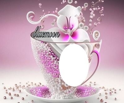 Pink cup Photo frame effect