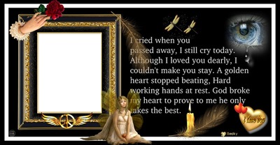 cried when you passed away Photo frame effect
