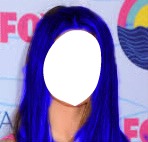 Selena Gomez cabelo azul Photomontage