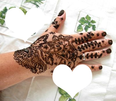 Main henné -deux coeurs Montaje fotografico