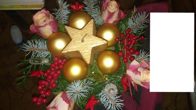 montage-floral-étoile-dorée-(noël) Фотомонтажа