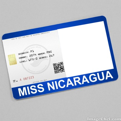 Miss Nicaragua Card Fotomontagem