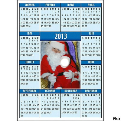 calendrier 2013 avec pere noel Montaje fotografico