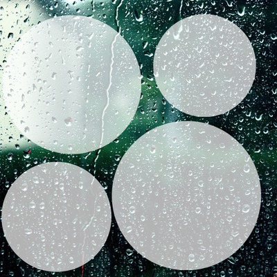 Water drops on window glass Photo frame effect