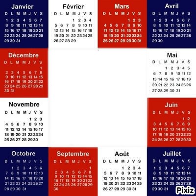Calendrier 2012 France Montage photo