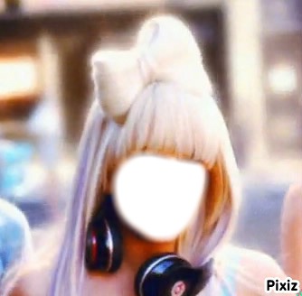 Lady Gaga - bow hair Photo frame effect