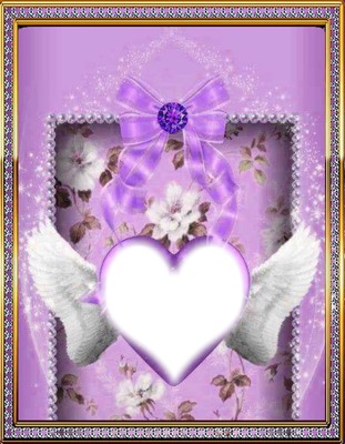purple qing heart Photo frame effect