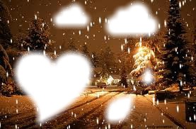 Il neige en ce Noël Fotomontaż