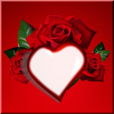 Dj CS Love Heart Rose Fotomontaż