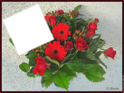 bouquet de fleurs Fotomontaggio