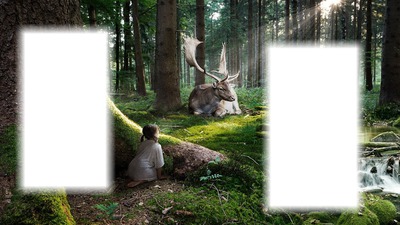 Szarvas az erdőben Fotomontage